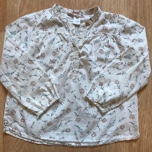 Bonpoint Girls Size 4 Long Sleeve Floral Blouse